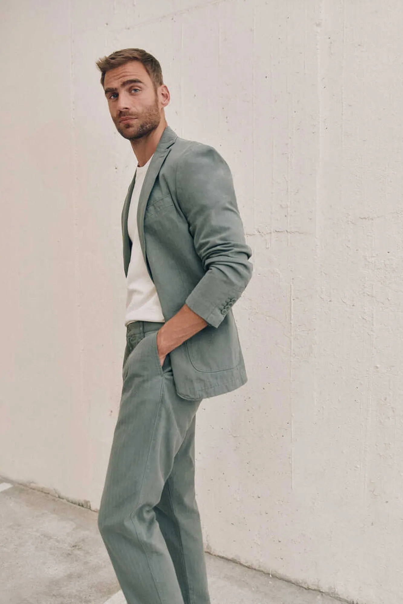 Ooto Blazer Slim Algodao Verde Hot