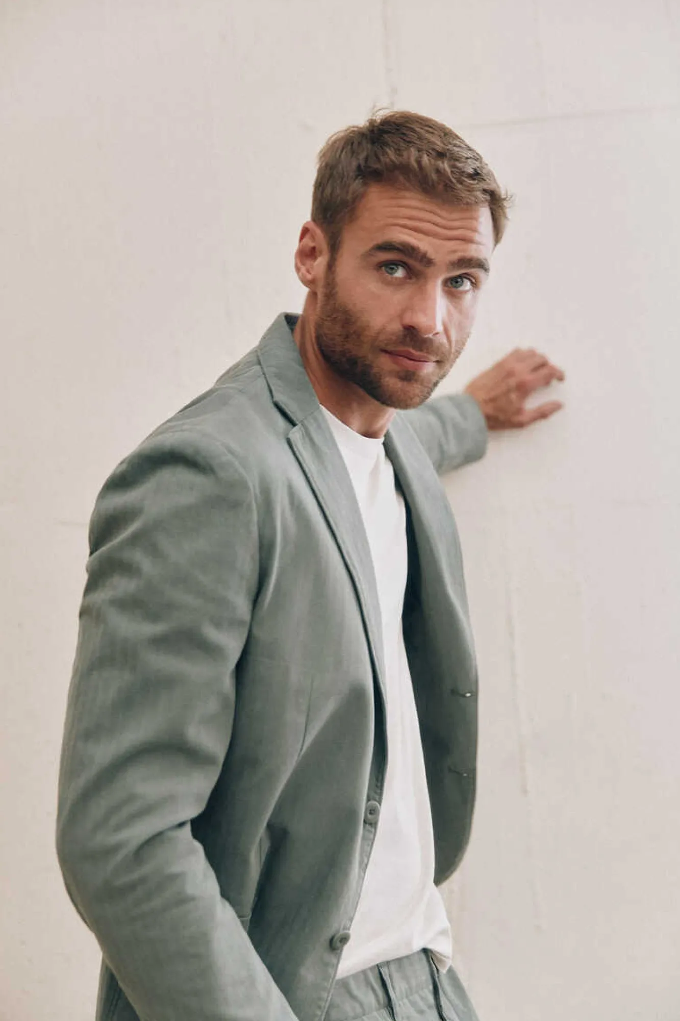 Ooto Blazer Slim Algodao Verde Hot