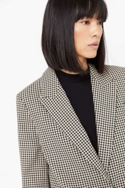 Cortefiel Blusoes E Casacos-Blazer Tecido Xadrez