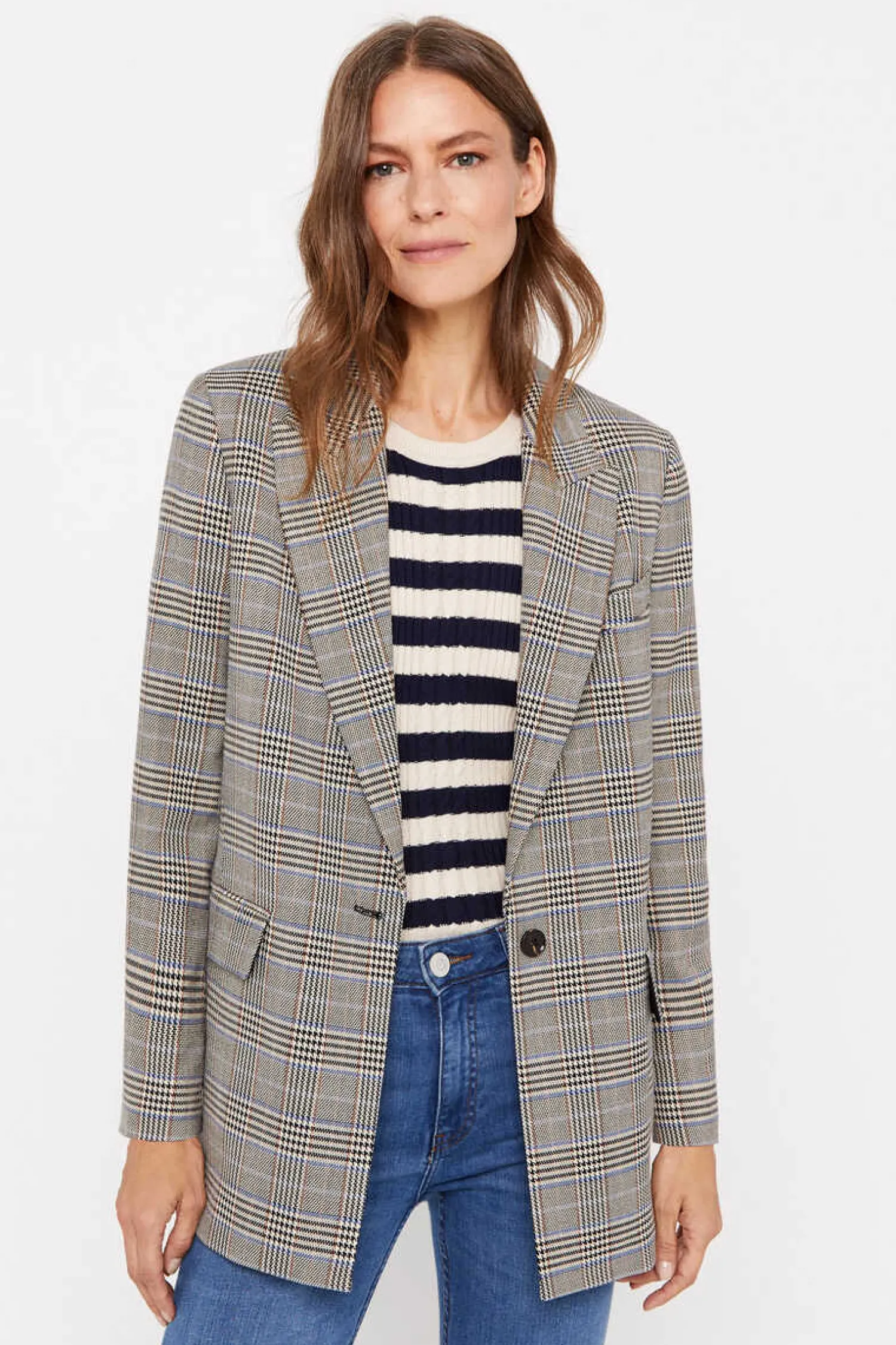 Cortefiel Blusoes E Casacos-Blazer Xadrez Tecido Gales