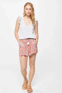 Springfield Camisas E Blusas-Blusa Bimateria Alcas Folhos