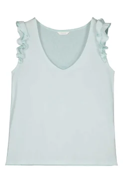 Springfield Camisas E Blusas-Blusa Bimateria Alcas Folhos