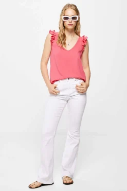 Springfield Camisas E Blusas-Blusa Bimateria Alcas Folhos