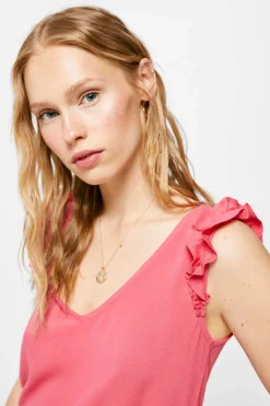 Springfield Camisas E Blusas-Blusa Bimateria Alcas Folhos