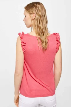 Springfield Camisas E Blusas-Blusa Bimateria Alcas Folhos