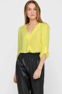 JDY Camisas E Blusas-Blusa Com Decote Em Bico E Manga 3/4