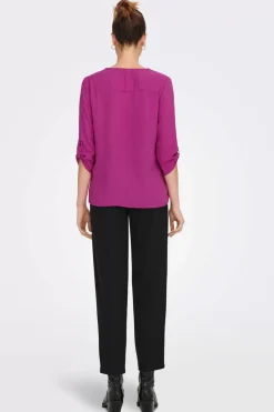 JDY Camisas E Blusas-Blusa Com Decote Em Bico E Manga 3/4