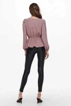 Only Camisas E Blusas-Blusa De Gola Redonda Manga Comprida