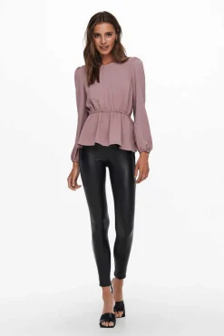 Only Camisas E Blusas-Blusa De Gola Redonda Manga Comprida