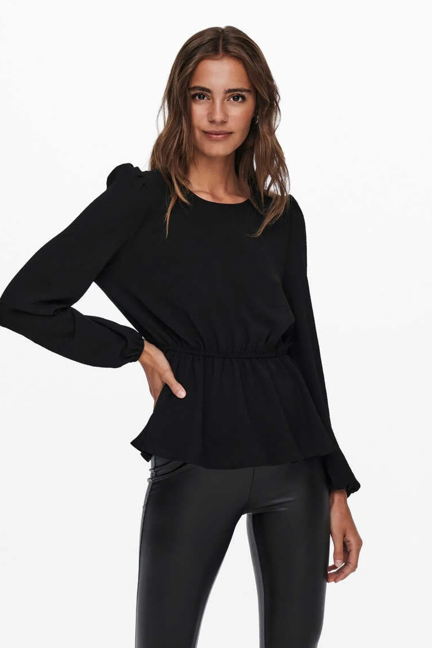 Only Camisas E Blusas-Blusa De Gola Redonda Manga Comprida