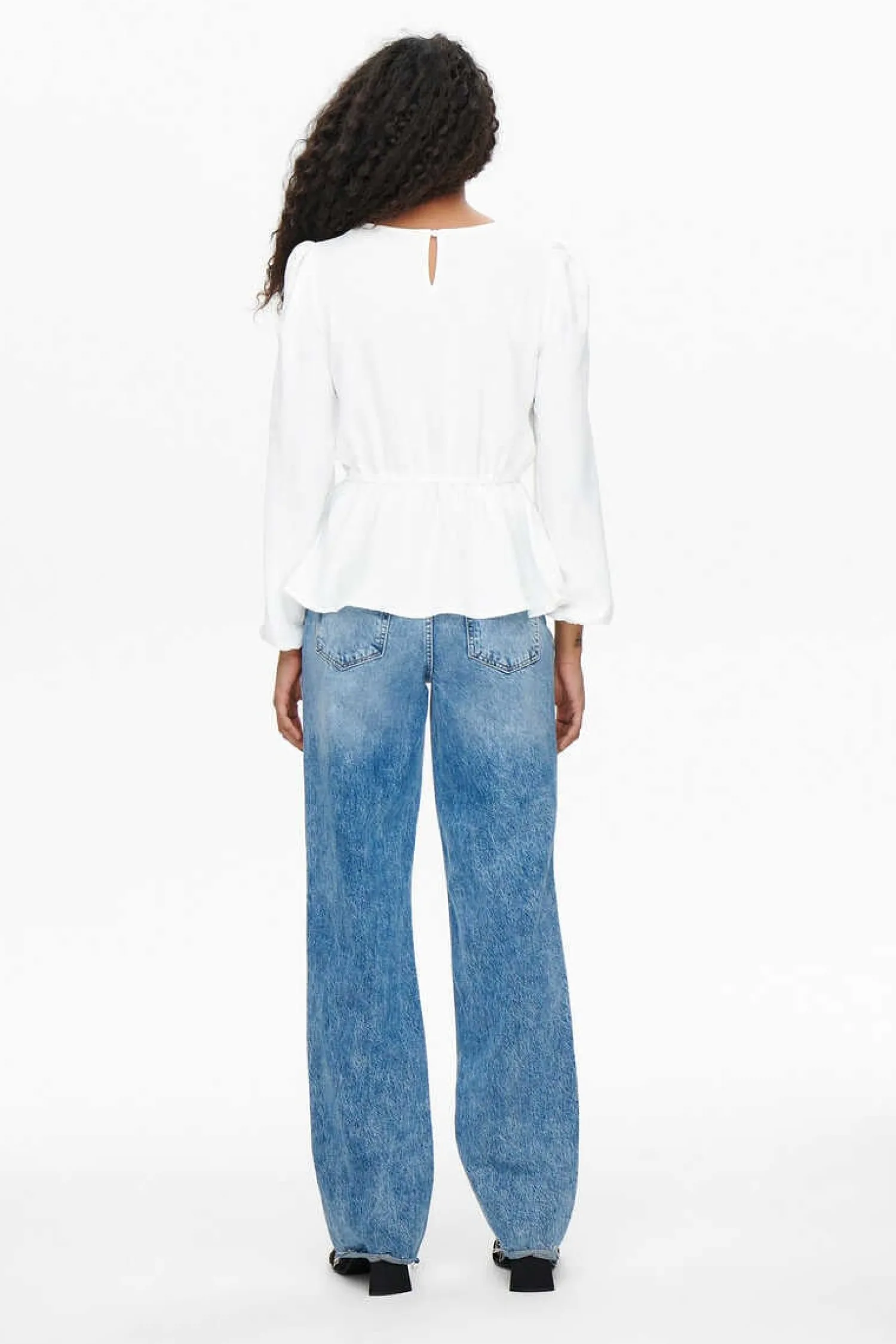 Only Camisas E Blusas-Blusa De Gola Redonda Manga Comprida