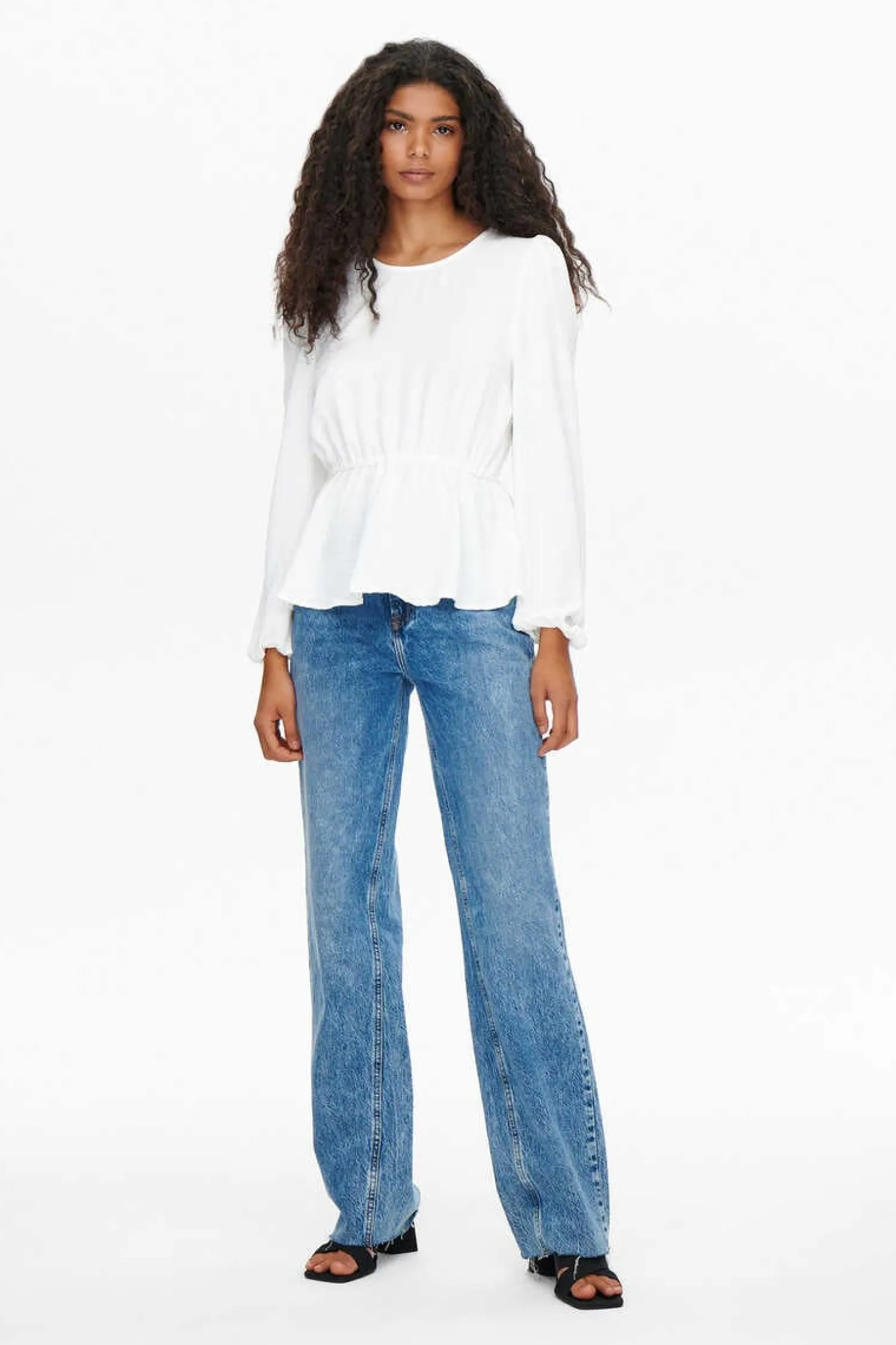 Only Camisas E Blusas-Blusa De Gola Redonda Manga Comprida