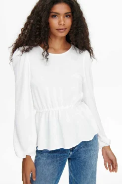 Only Camisas E Blusas-Blusa De Gola Redonda Manga Comprida