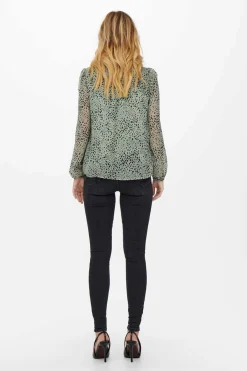 Only Camisas E Blusas-Blusa De Manga Comprida E Gola Perkins