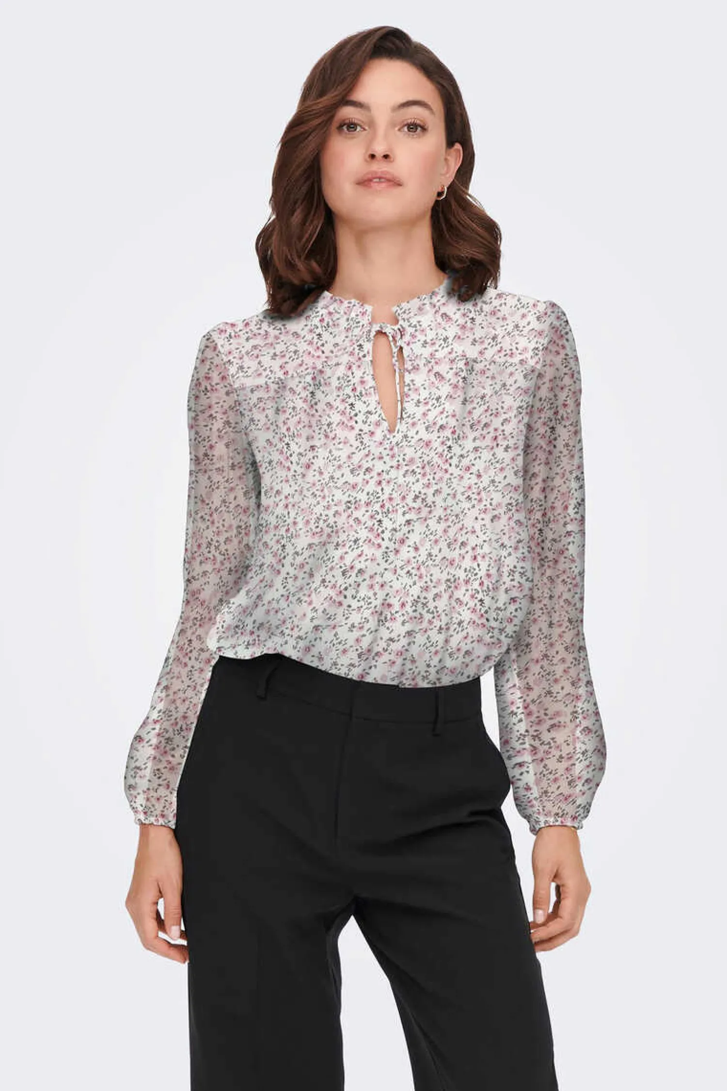 Only Camisas E Blusas-Blusa De Manga Comprida E Gola Perkins