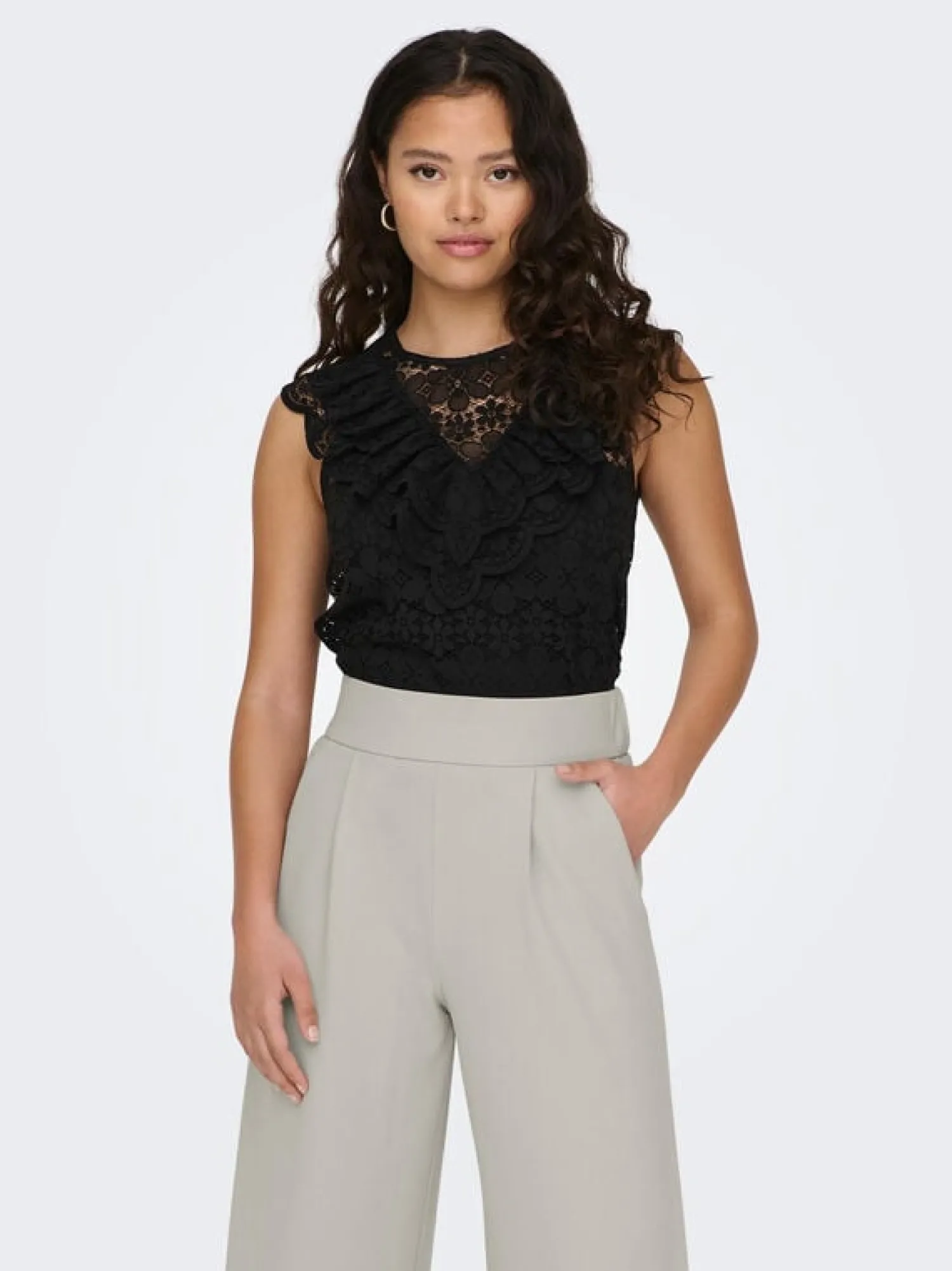 JDY Camisas E Blusas-Blusa De Renda Sem Mangas