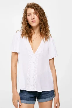 Springfield Camisas E Blusas-Blusa Decote Crochet