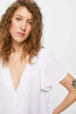 Springfield Camisas E Blusas-Blusa Decote Crochet