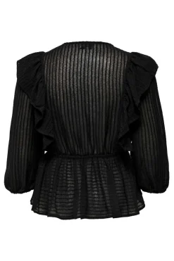 Only Camisas E Blusas-Blusa Decote Em Bico Manga 3/4