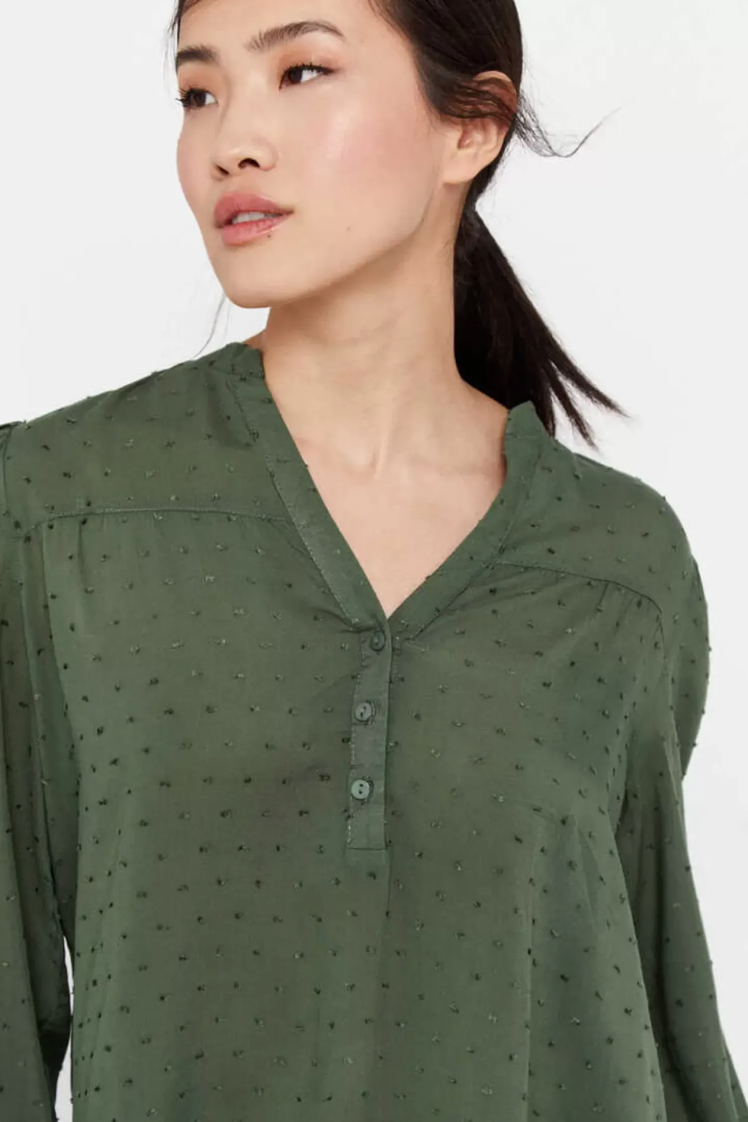 Cortefiel Camisas E Blusas-Blusa Em Tecido Plumeti