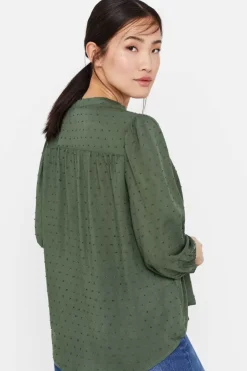 Cortefiel Camisas E Blusas-Blusa Em Tecido Plumeti