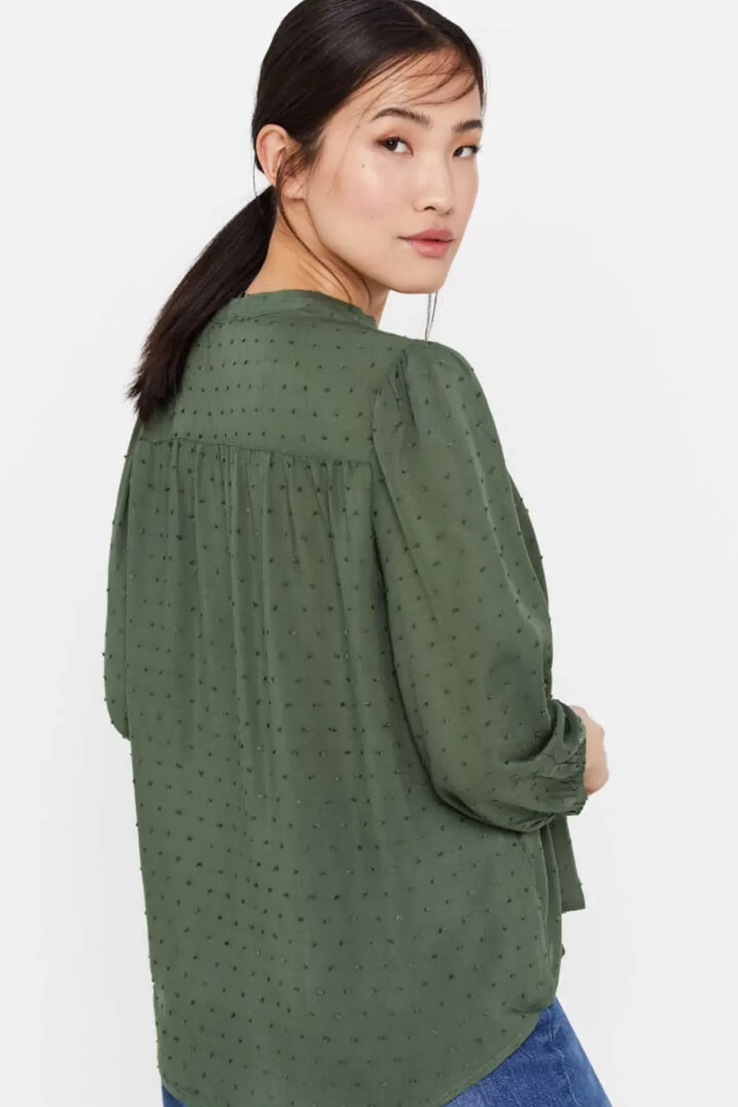 Cortefiel Camisas E Blusas-Blusa Em Tecido Plumeti