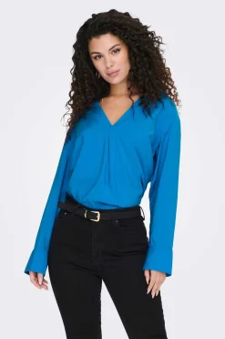 Only Camisas E Blusas-Blusa Fluida Gola Em Bico
