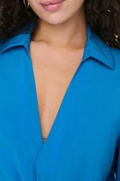 Only Camisas E Blusas-Blusa Fluida Gola Em Bico