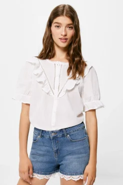 Springfield Camisas E Blusas-Blusa Folho Lace V