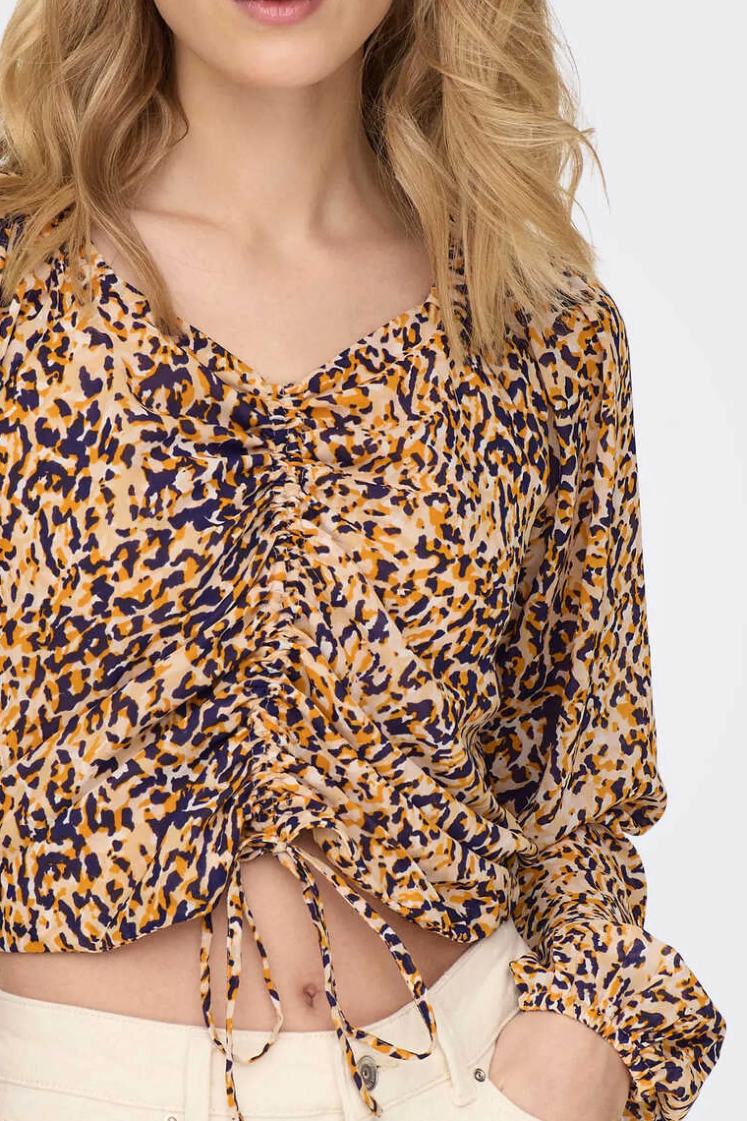 Only Camisas E Blusas-Blusa Franzida Ajustavel