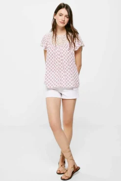 Springfield Camisas E Blusas-Blusa Lace Cintado Estampado