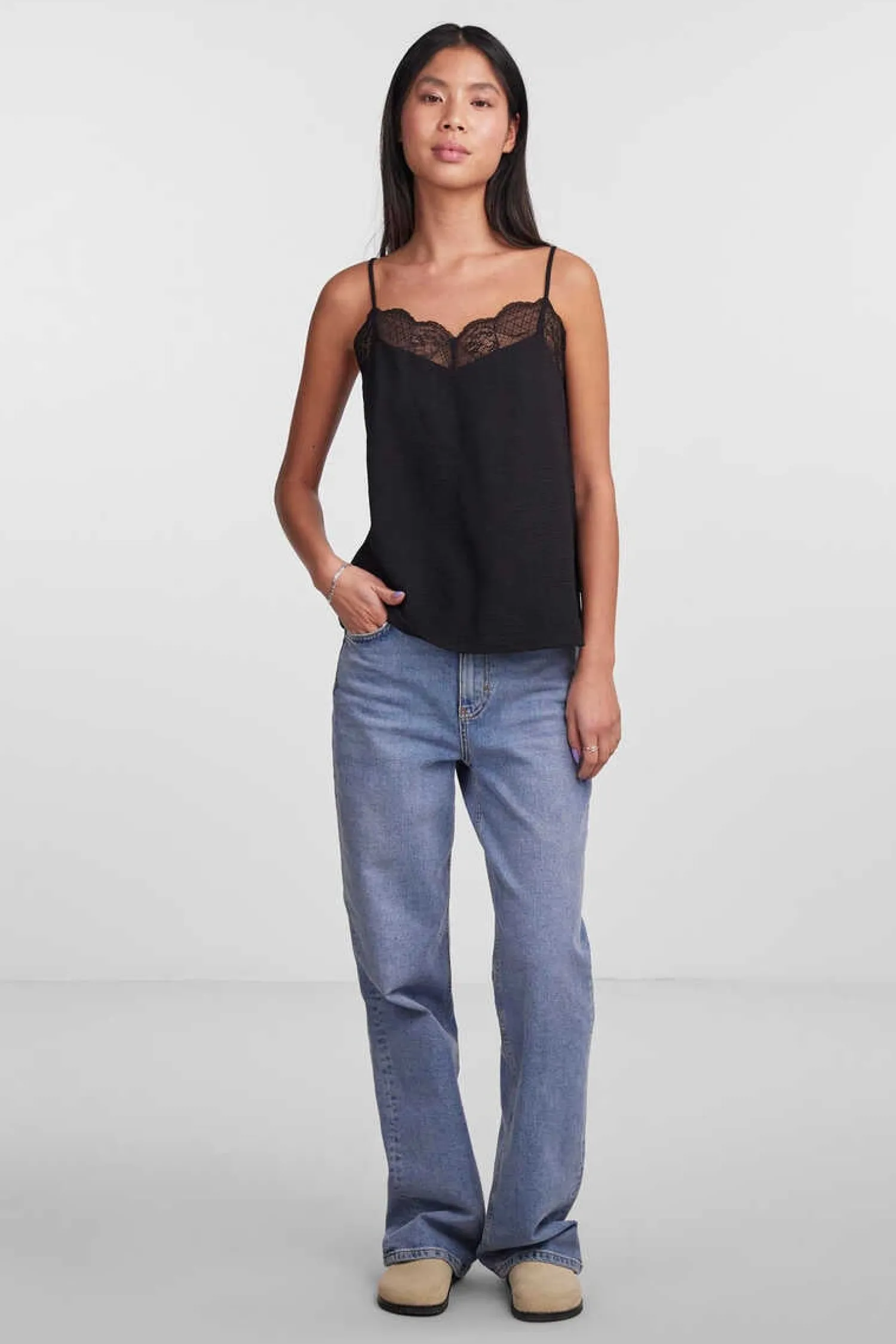 Pieces Camisas E Blusas-Blusa Lingerie De Alcas.