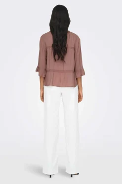 Only Camisas E Blusas-Blusa Manga 3/4 Gola Redonda