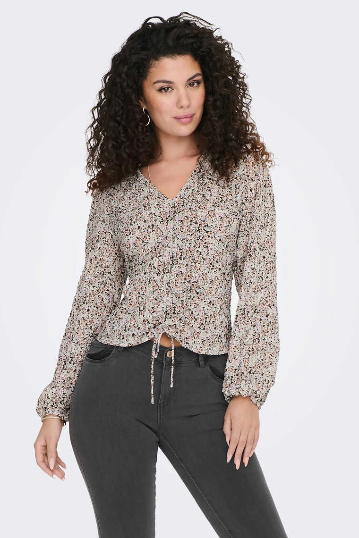 Only Camisas E Blusas-Blusa Manga Comprida Gola Em Bico