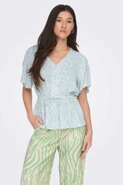 Only Camisas E Blusas-Blusa Manga Curta Botoes