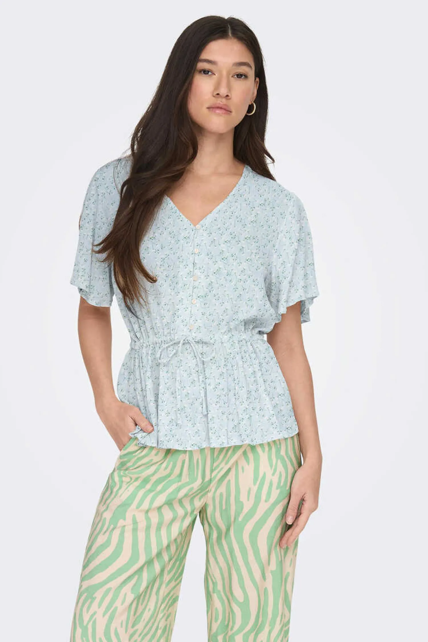 Only Camisas E Blusas-Blusa Manga Curta Botoes