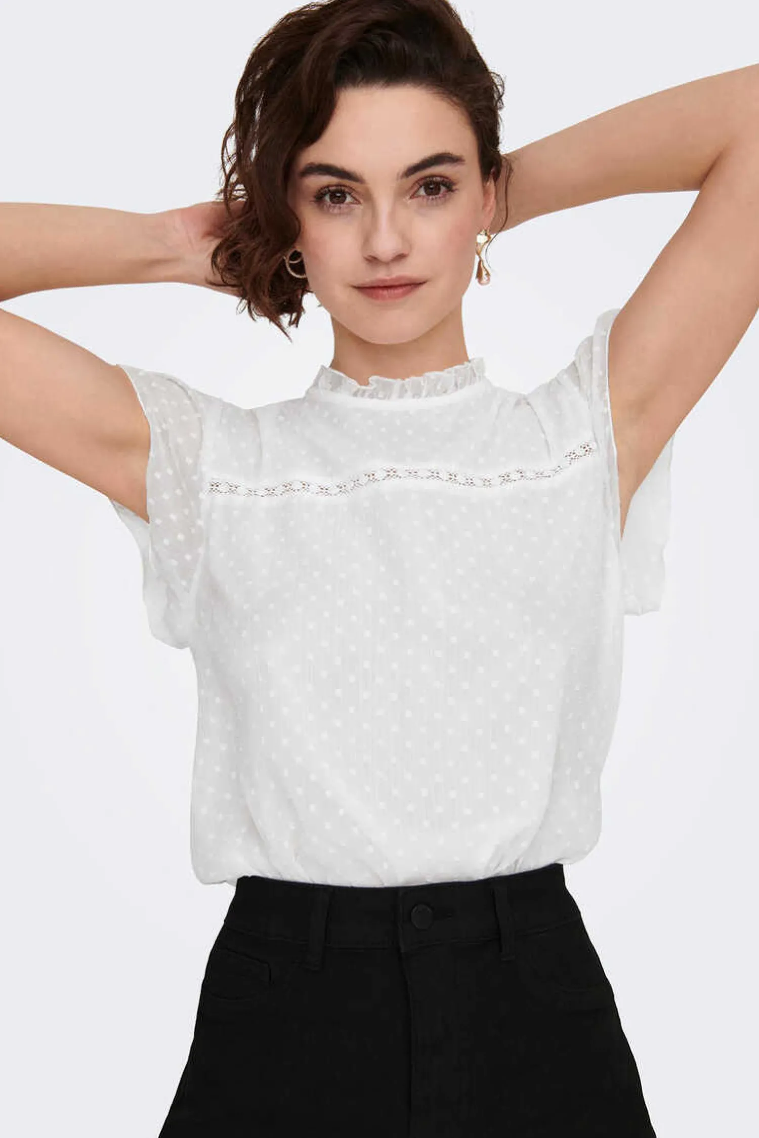 Only Camisas E Blusas-Blusa Manga Curta Plumetti