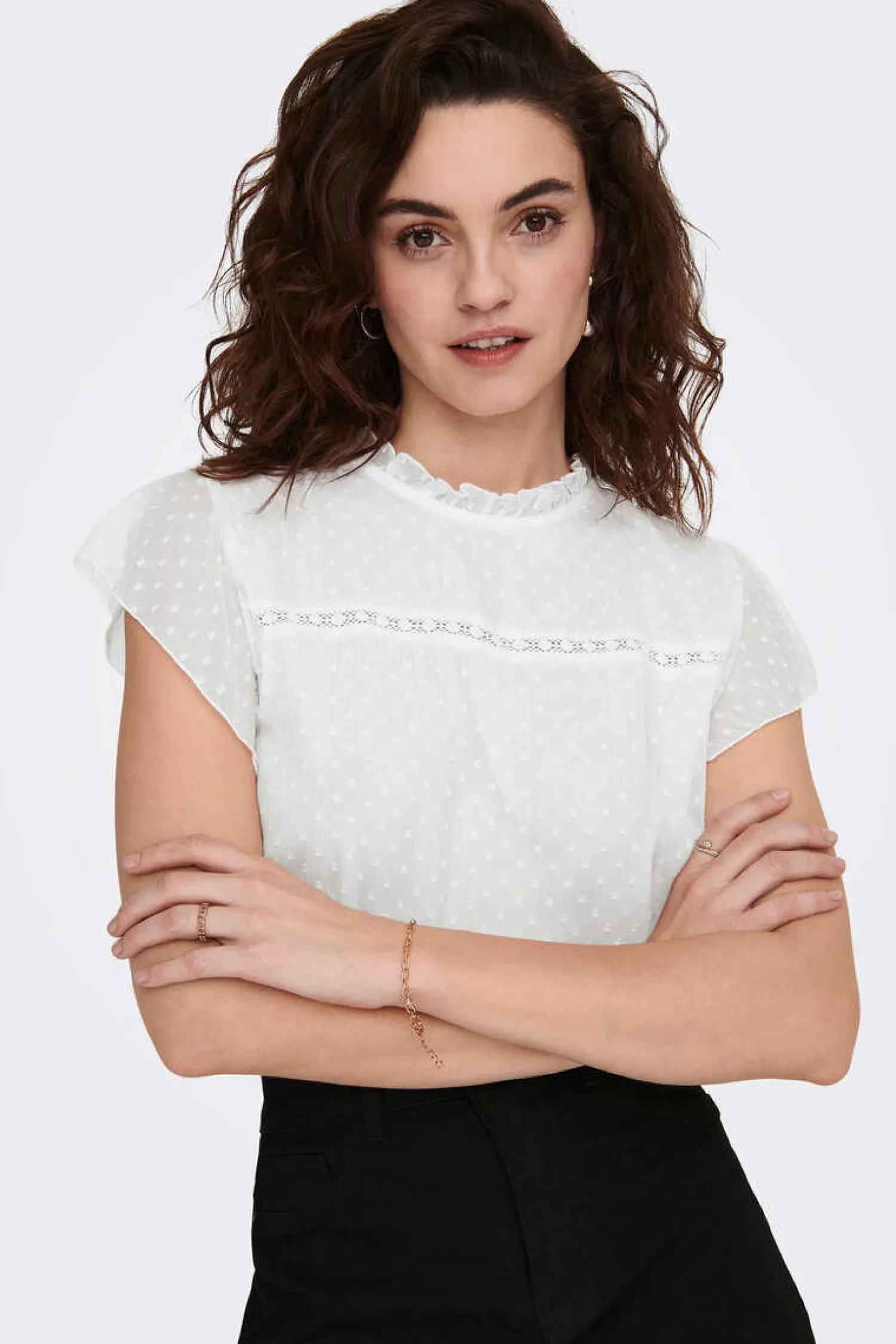 Only Camisas E Blusas-Blusa Manga Curta Plumetti