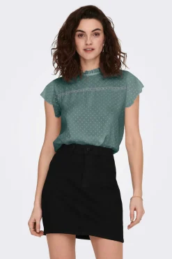 Only Camisas E Blusas-Blusa Manga Curta Plumetti