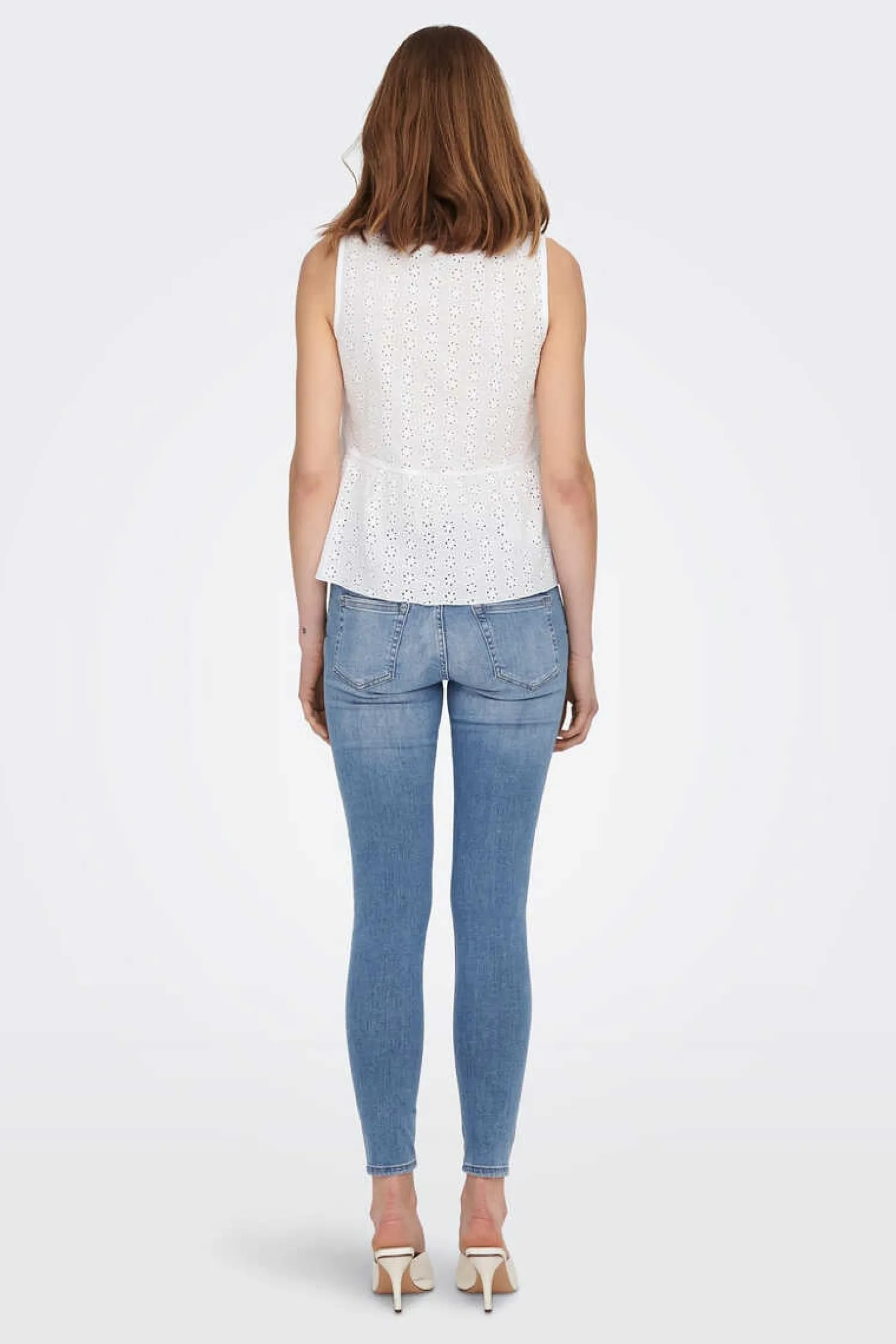 Only Camisas E Blusas-Blusa Sem Mangas Decote Em Bico