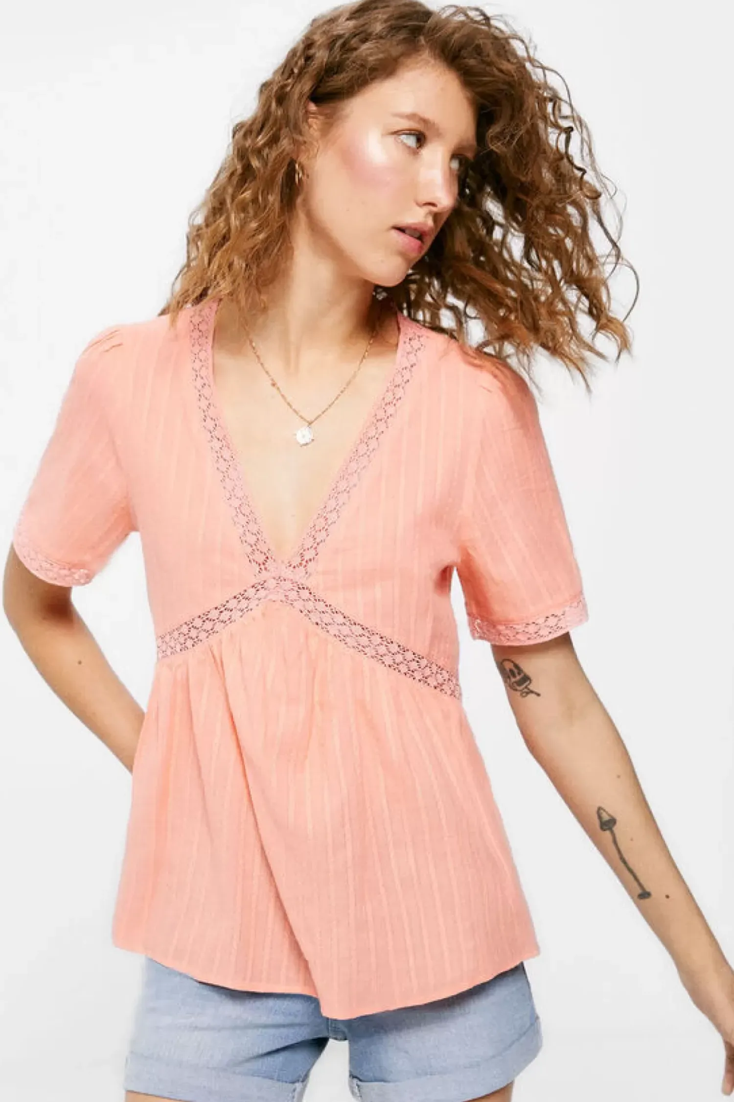 Springfield Camisas E Blusas-Blusa Volume Laco