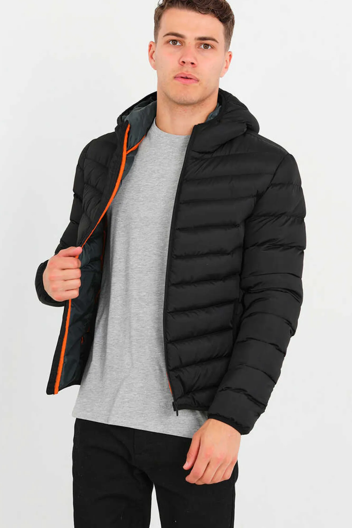 Brave Soul Blusao Acolchoado Com Capuz Preto Sale