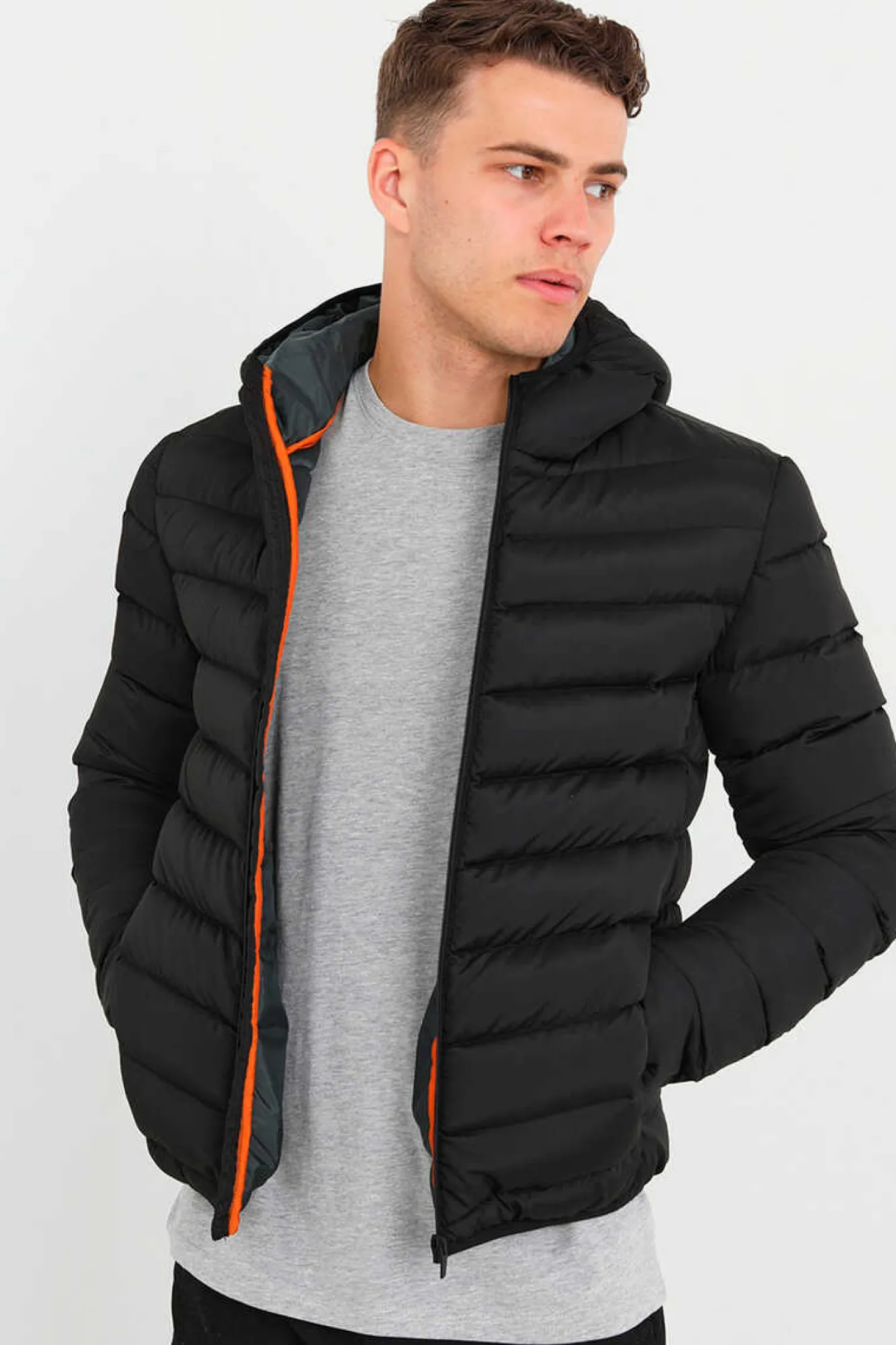 Brave Soul Blusao Acolchoado Com Capuz Preto Sale