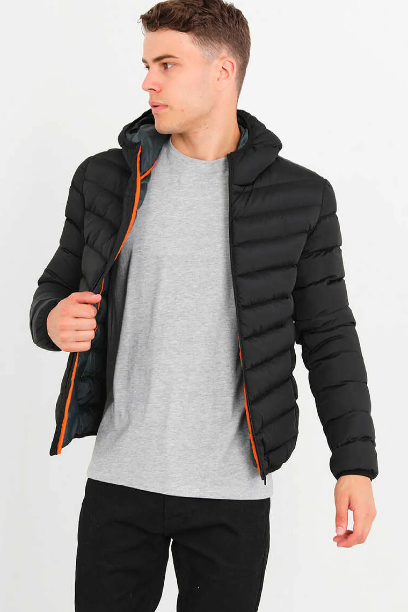 Brave Soul Blusao Acolchoado Com Capuz Preto Sale