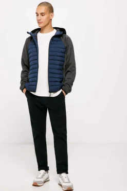 Springfield Blusao Acolchoado Combinado Capuz Azulado Sale