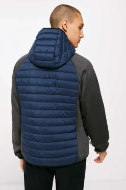 Springfield Blusao Acolchoado Combinado Capuz Azulado Sale