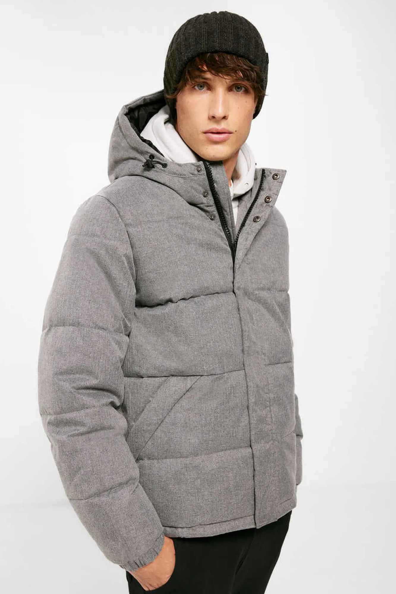 Springfield Blusao Acolchoado Textura Cinza