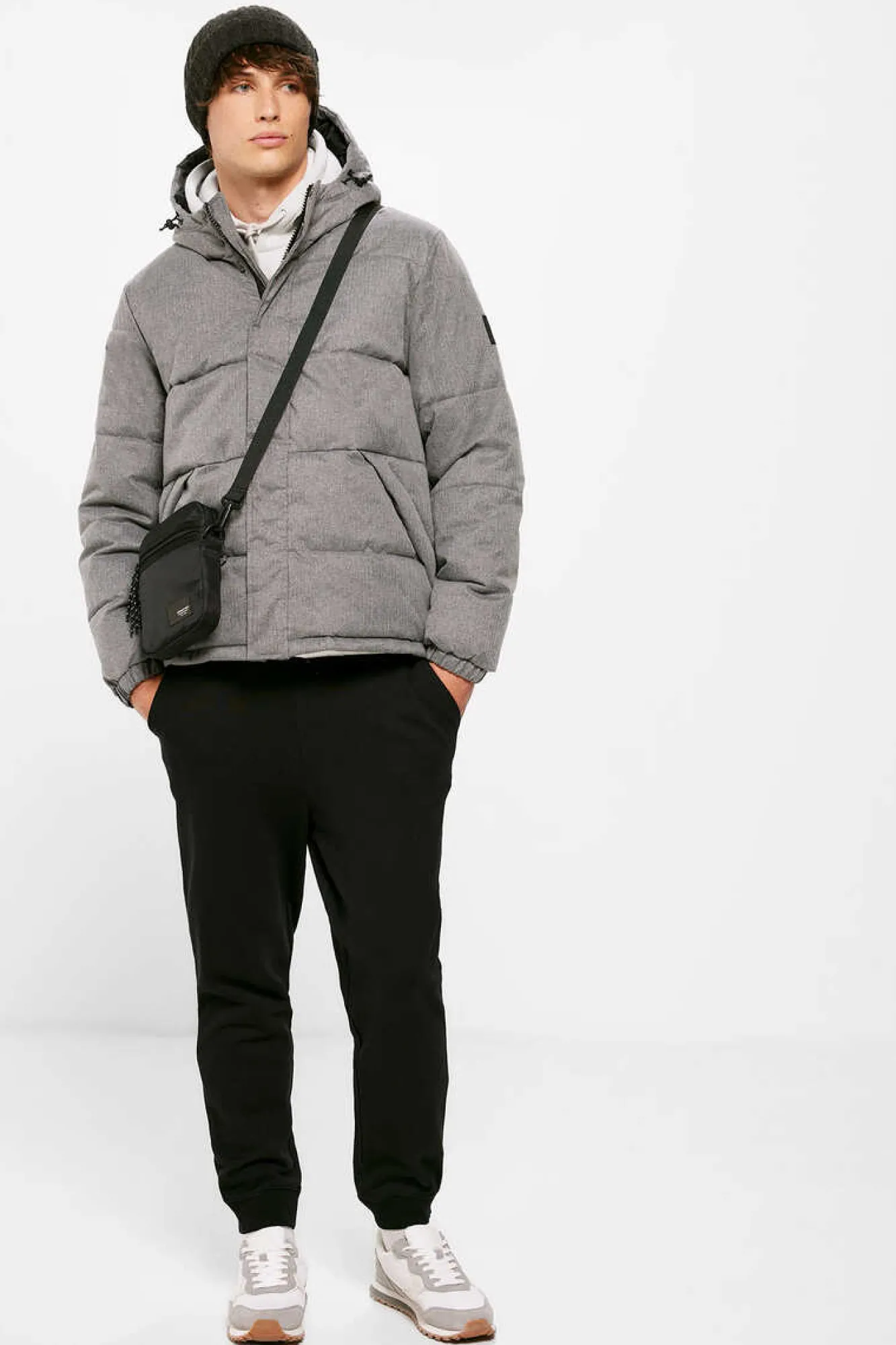 Springfield Blusao Acolchoado Textura Cinza