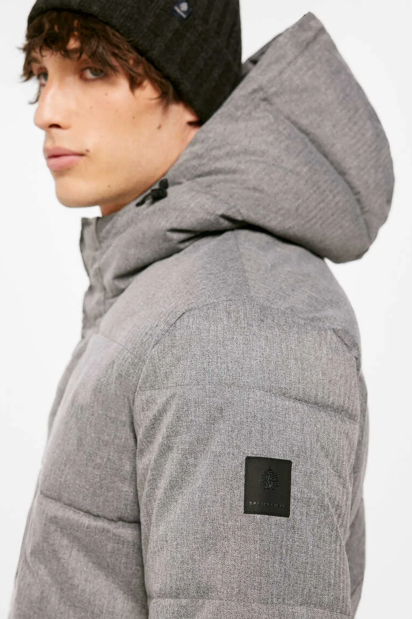 Springfield Blusao Acolchoado Textura Cinza