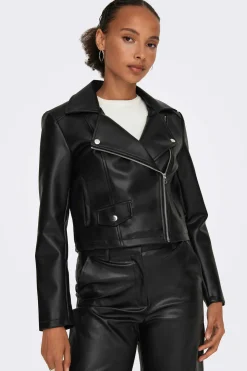 JDY Blusoes E Casacos-Blusao Biker Efeito Pele